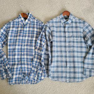 Lot of 2: J Crew Men's Linen Button Down Shirts M